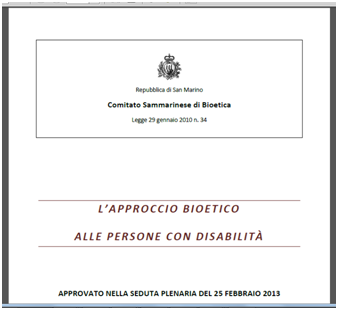 "L'approccio bioetico alle persone con disabilit&agrave; - Febbraio 2013